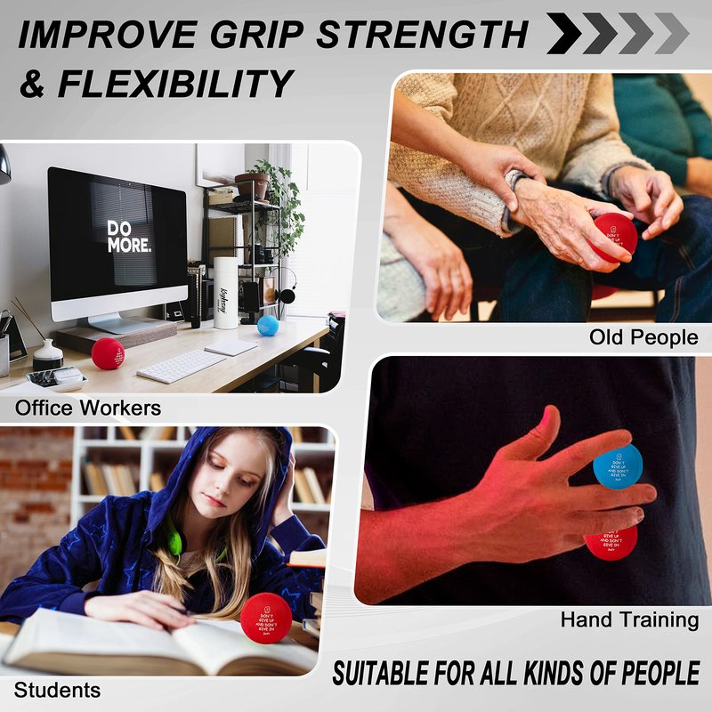 Kvyhszy Stress Balls Tri-Density Hand Therapy Exercise Balls for Adults Grips Strength Training Squeeze Ball for Kids
