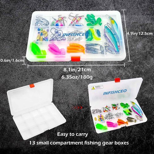 Fishing Lure Tackle Set - Premium Saltwater & Freshwater Bait Kit with Jig Hooks, Spoon Lures & More