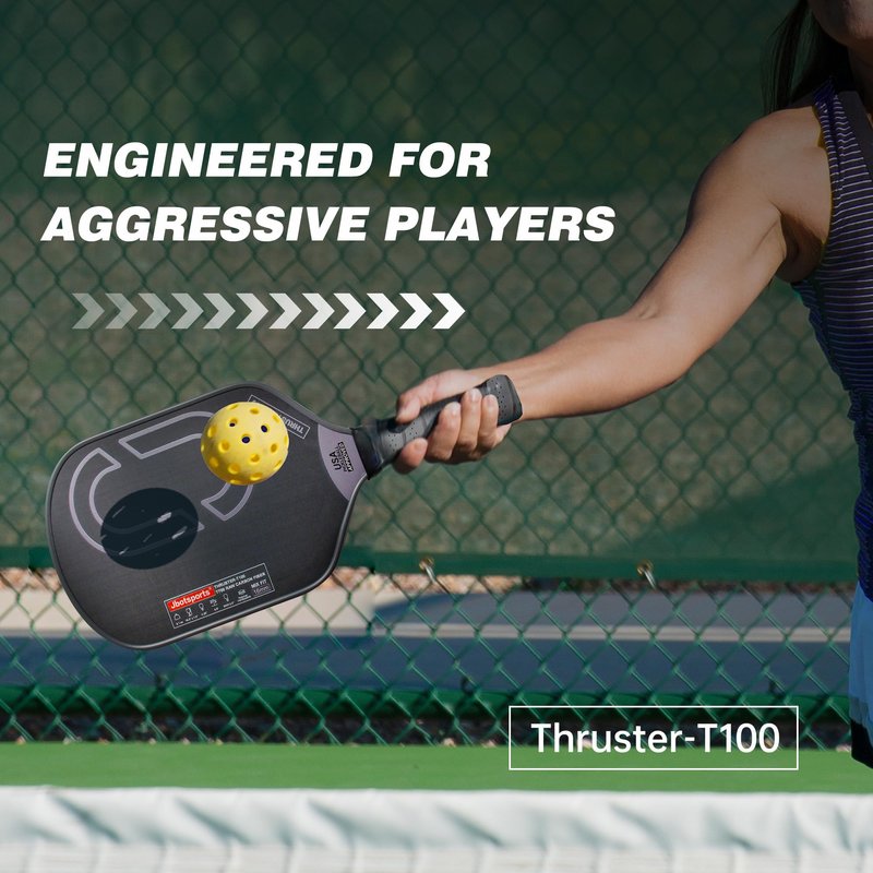T700 Carbon Fiber Pickleball Paddle, Professional Pickle Ball Paddle Textured Surface with High Grit & Spin, Pickleball Racket Designed for Ultimate Spin & Control, Thruster-T100