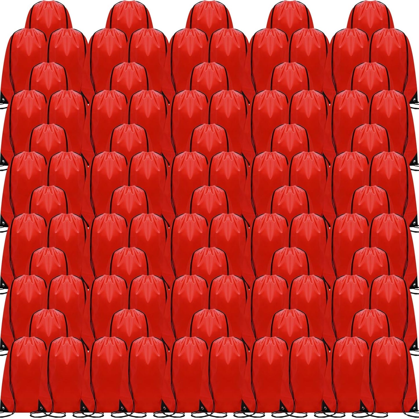 Shappy Drawstring Backpack - Bulk Sports Gym Cinch Bag for Men & Women | Red, 200 Pcs