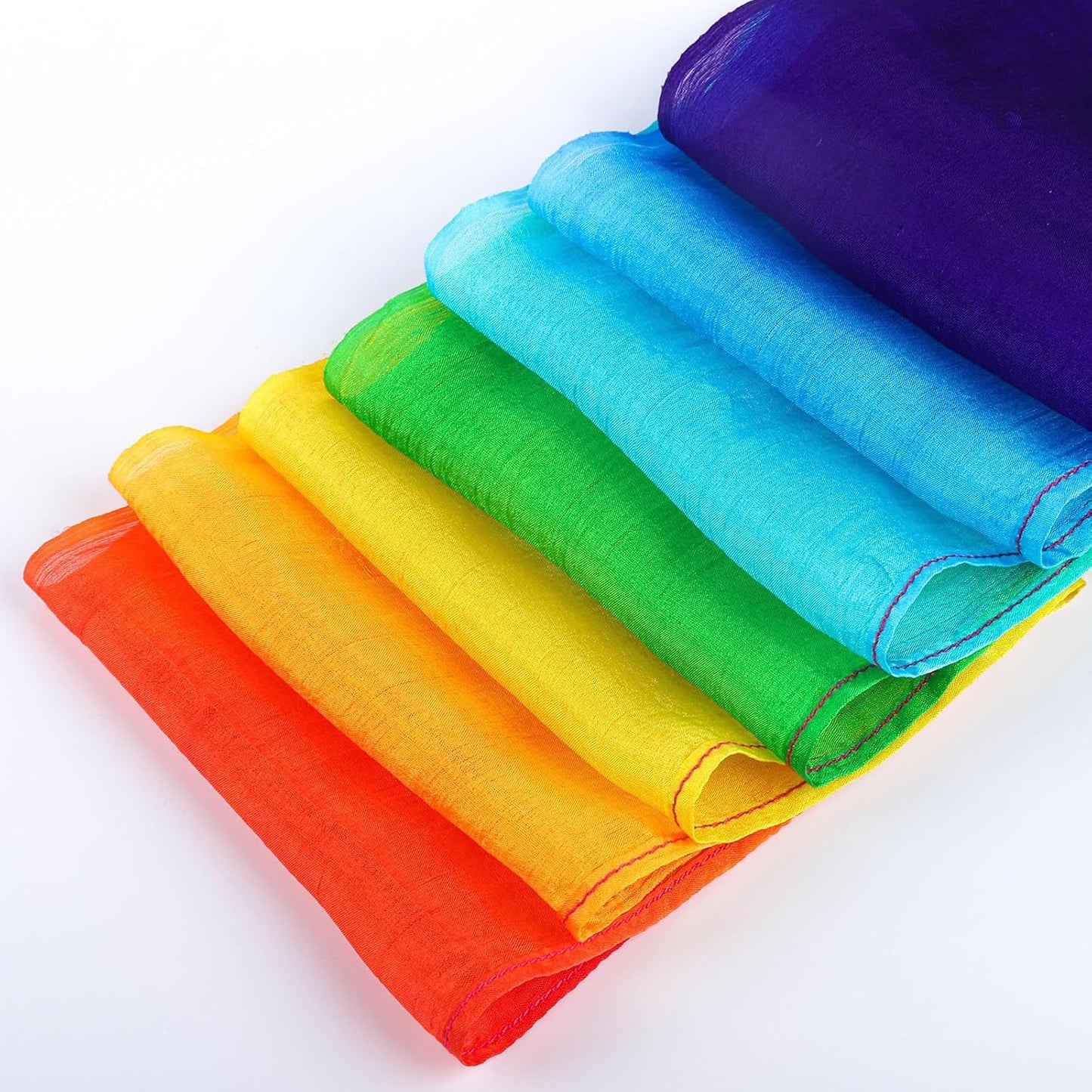 Skiennix 100% Silk Dance Ribbons - Rainbow Streamers for Kids' Gymnastics & Party Decor