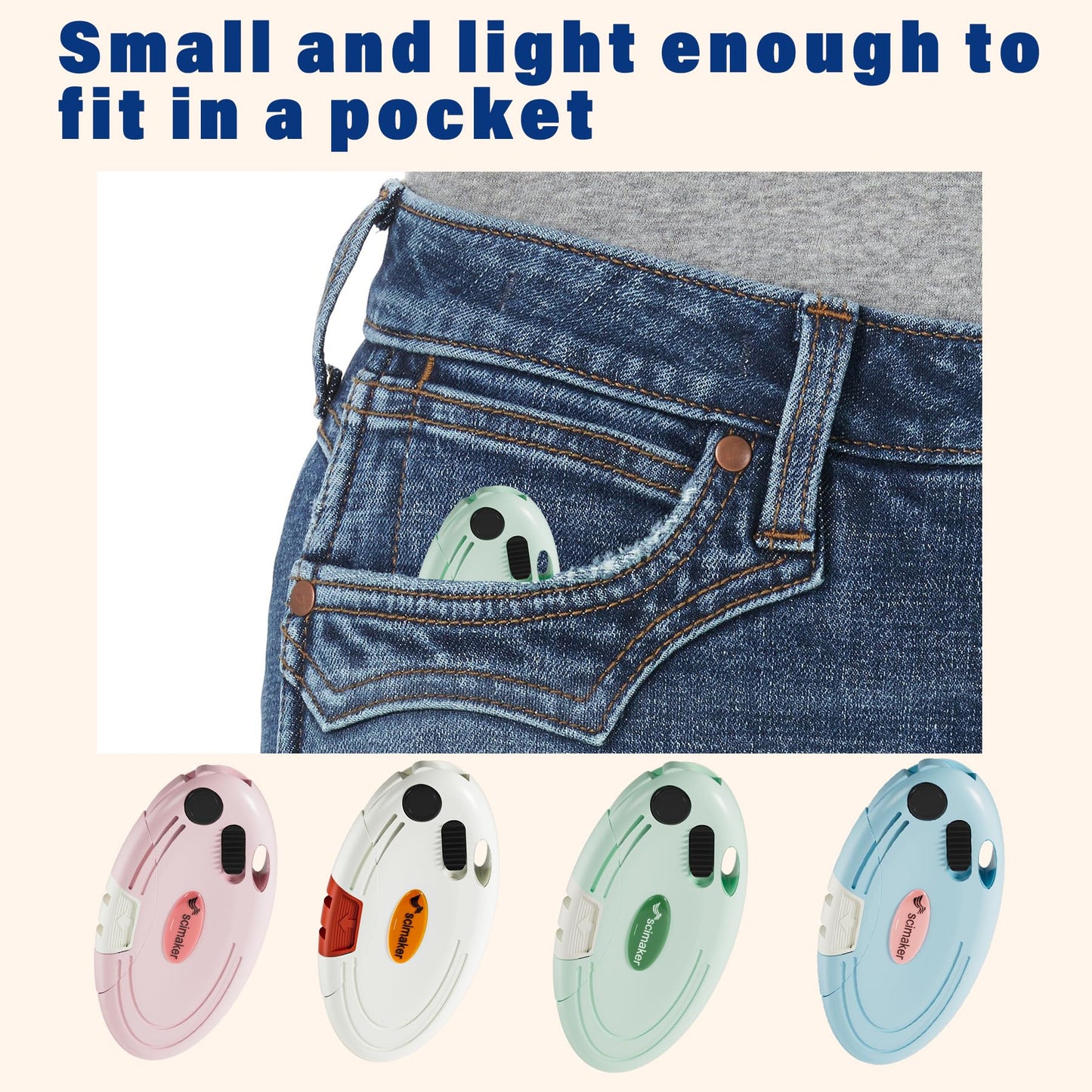 Scimaker 4-Pack Folding Box Cutters Lightweight Utility Knives Set Perfect for Office and Home Use, Back-lock Mechanism with Extra 10-Piece Blades