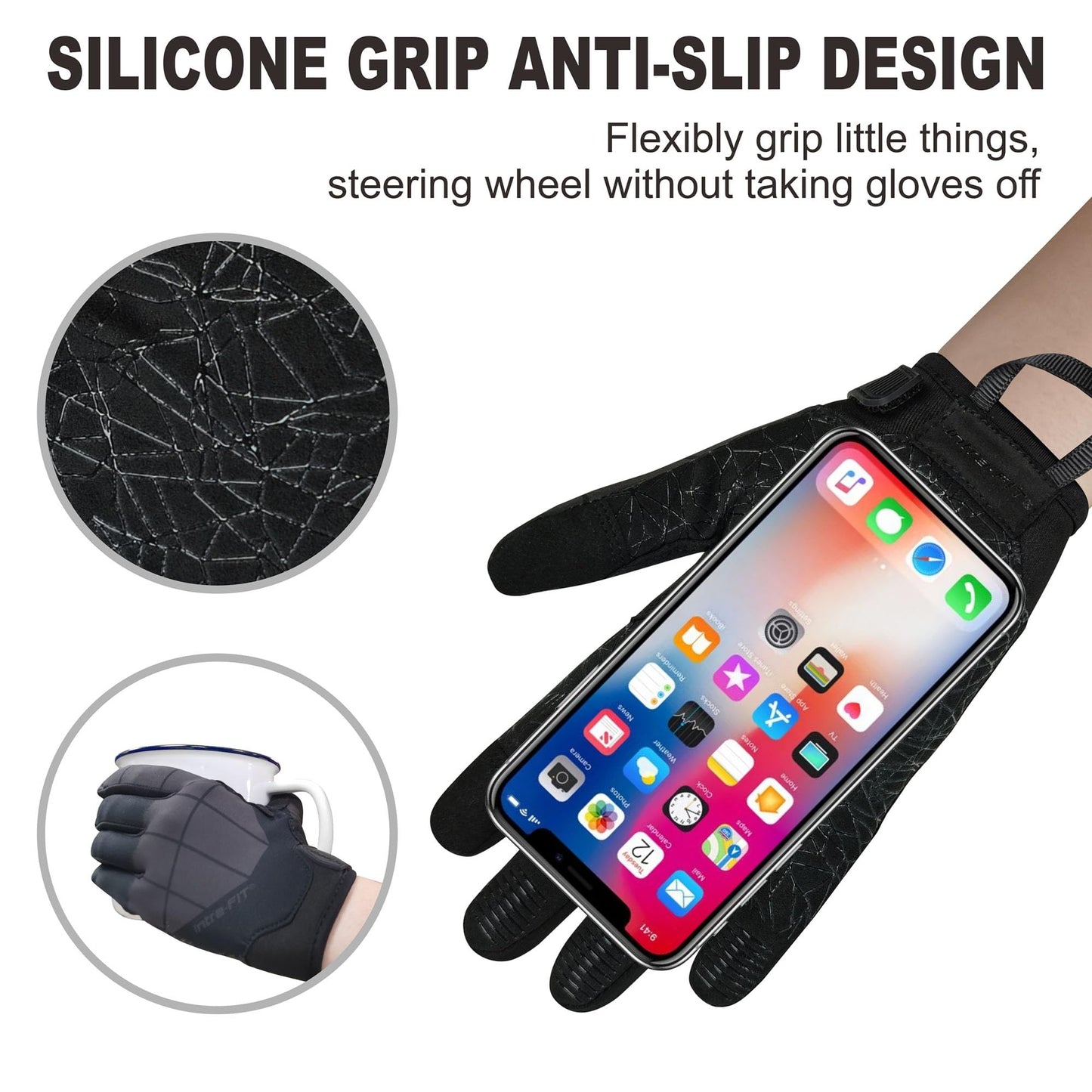 Intra-FIT Anti-Slip Gloves, Touchscreen Compatible