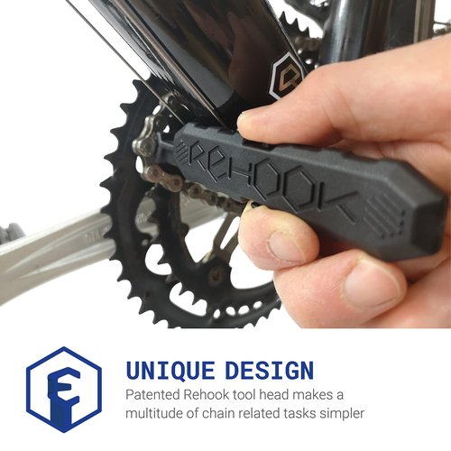 Rehook Original - Black Get Your Chain Back on Your Bike in 3 Seconds. Without The Mess Present for Any Cyclist or Gadget Lover