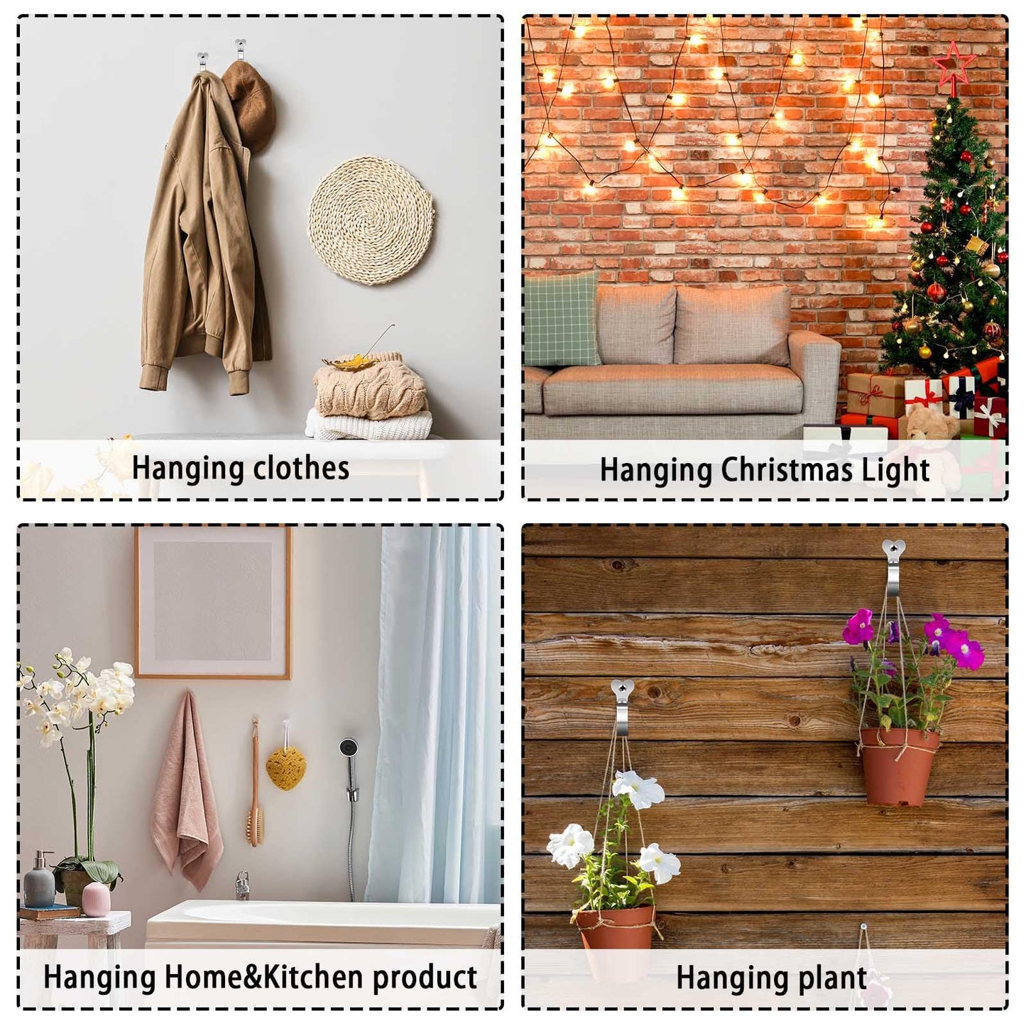 Dreecy String Light Hooks for Outside Stainless Steel Outdoor Lights Hanger Hooks for Outdoor String Lights Outdoor Screw Hooks for Christmas Party Easy Release Wire and Fairy Led Lights, 20 Packs