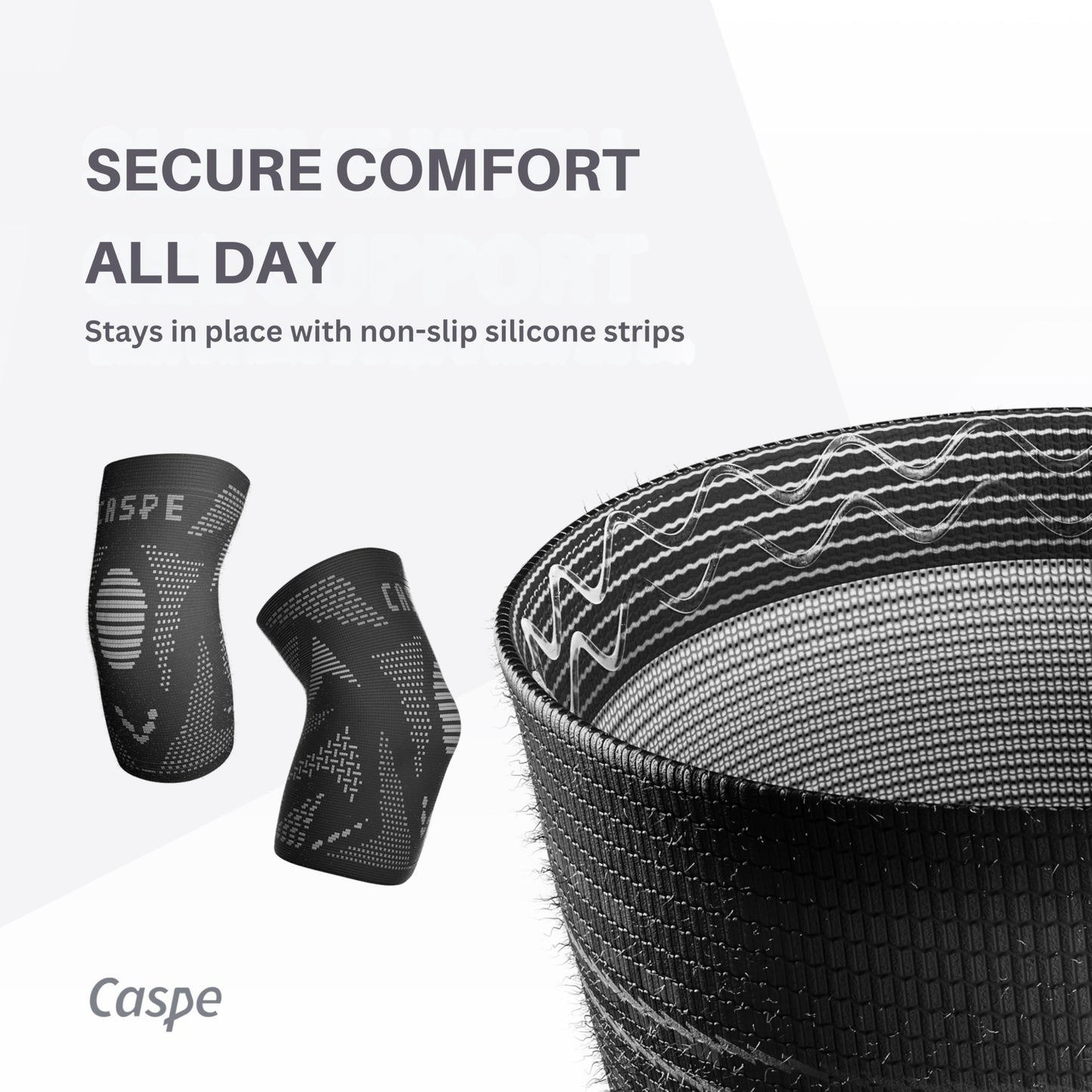 Caspe 2 Pack Elbow Compression Sleeve, Arm Compression Sleeve for Tennis Elbow, Unisex Elbow Sleeve for Men and Women, Support for Daily Activities (Black, Large)
