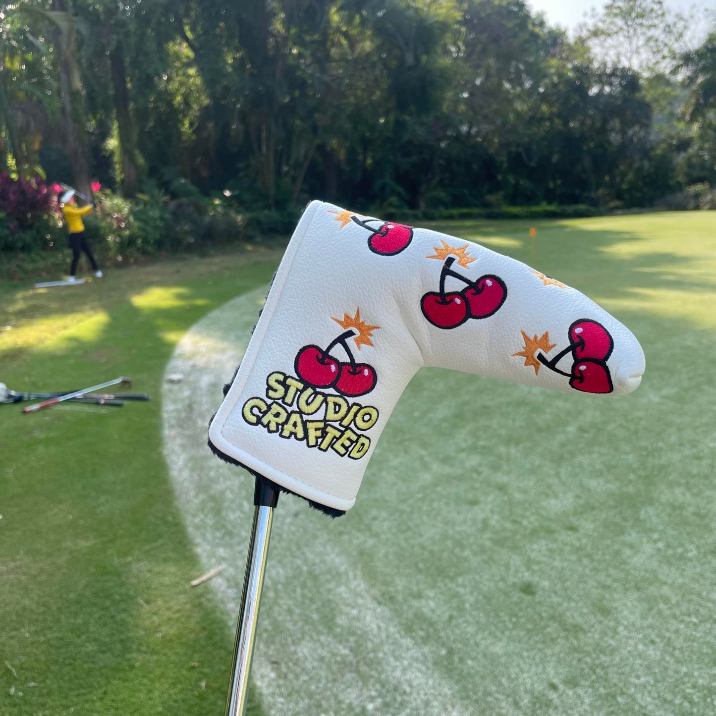 Studio Crafted Cherry Bombs Blade Golf Putter Cover Magnetic Golf Putter Headcovers (White)