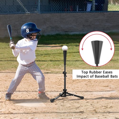 BaseGoal Baseball Tee for Kids - Adjustable Height Batting & Softball Hitting Tee | Travel-Friendly Design