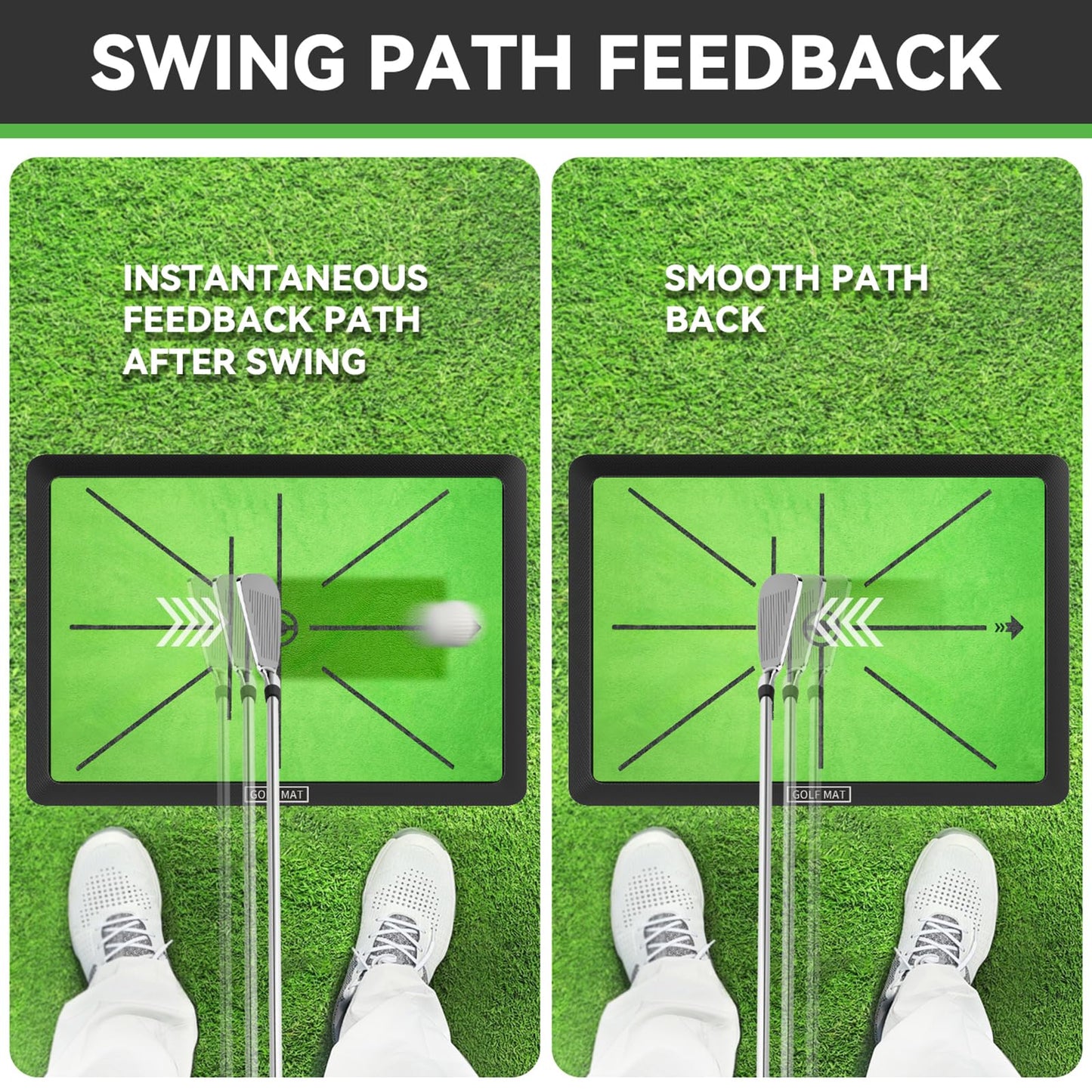 Golf Hitting Mat, Golf Practice Mat Outdoor Indoor for Training Chipping Show Swing Path, Golf Impact Turf Mat with Rubber Backing,Golf Accessories for Men,Gifts for Men/Dad/Husband
