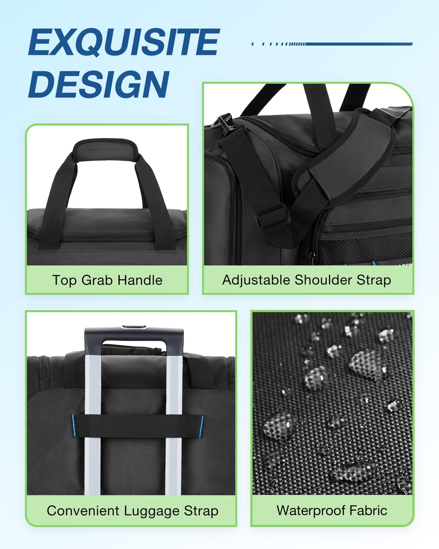 BAGSMART 4-IN-1 Gym Bag for Women Men, TSA Duffle Bag for Travel