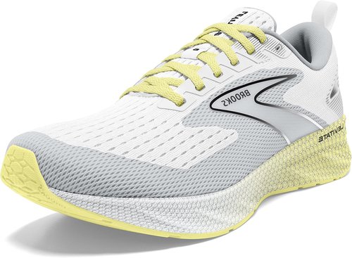 Brooks Women's Levitate 6 Running Shoes - Lightweight Comfort in White/Oyster/Yellow - Size 5 Medium