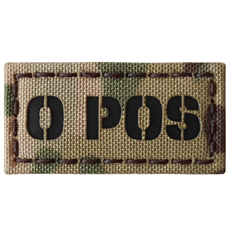 mult1cam O POS Blood Type 1x2 Infrared IR Tactical Morale Hook Patch