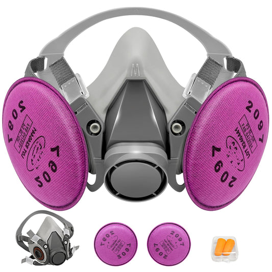 Dagakto Respirator Mask with Filters, Reusable Half Face Respirator Mask for Asbestos, Resin, Fume, Dust, Welding, Painting and Polishing