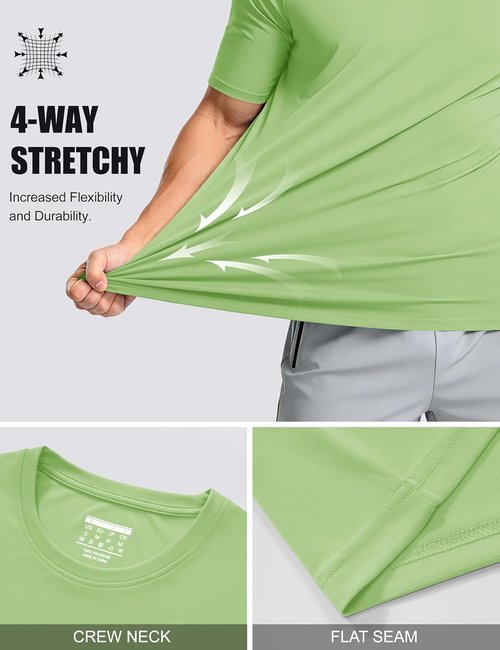 MAGCOMSEN Men's UPF 50+ Quick-Dry Athletic T-Shirt - Perfect for Running & Swimming | Performance Tee