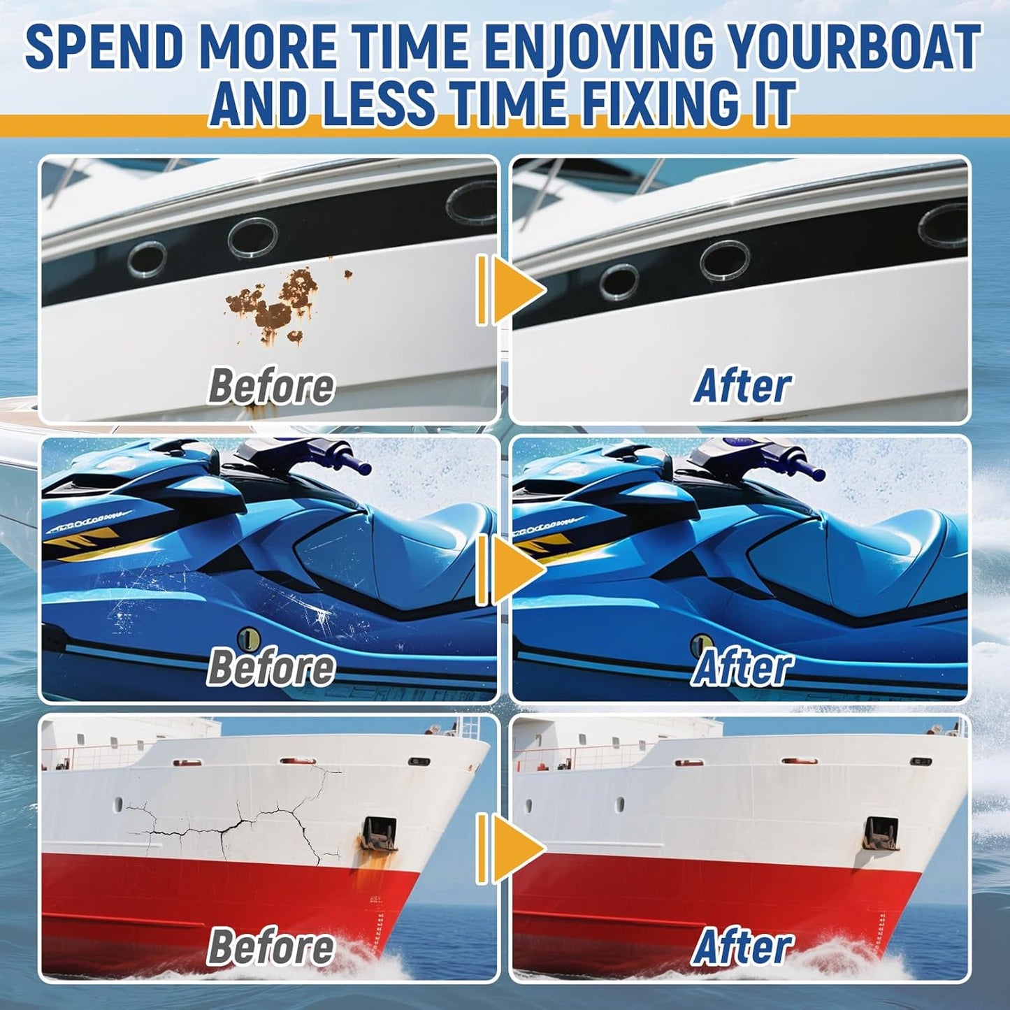 Skiennix Fiberglass Boat Repair Kit - White Resin Gel Coat for Marine Repairs | 2-Pack