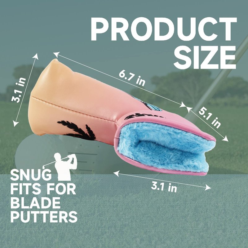 Studio Crafted 64 Impala Miami Golf Square Mallet Putter Cover Magnetic (Mallet Putter Cover)