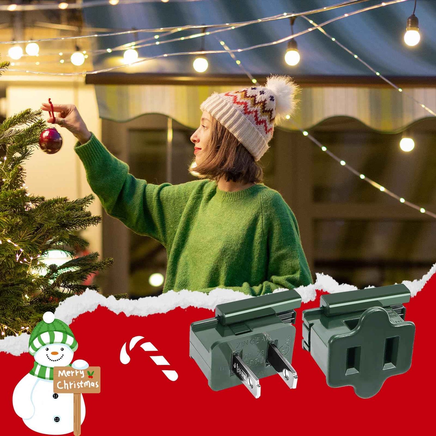 30PCS SPT-1 Christmas Female and Male Light Slip Plug Electrical Vampire Plug Zip 15 Male and 15 Female Gilbert Plugs Set, Christmas Light Plugs Ends for Outdoor Xmas Holiday Party