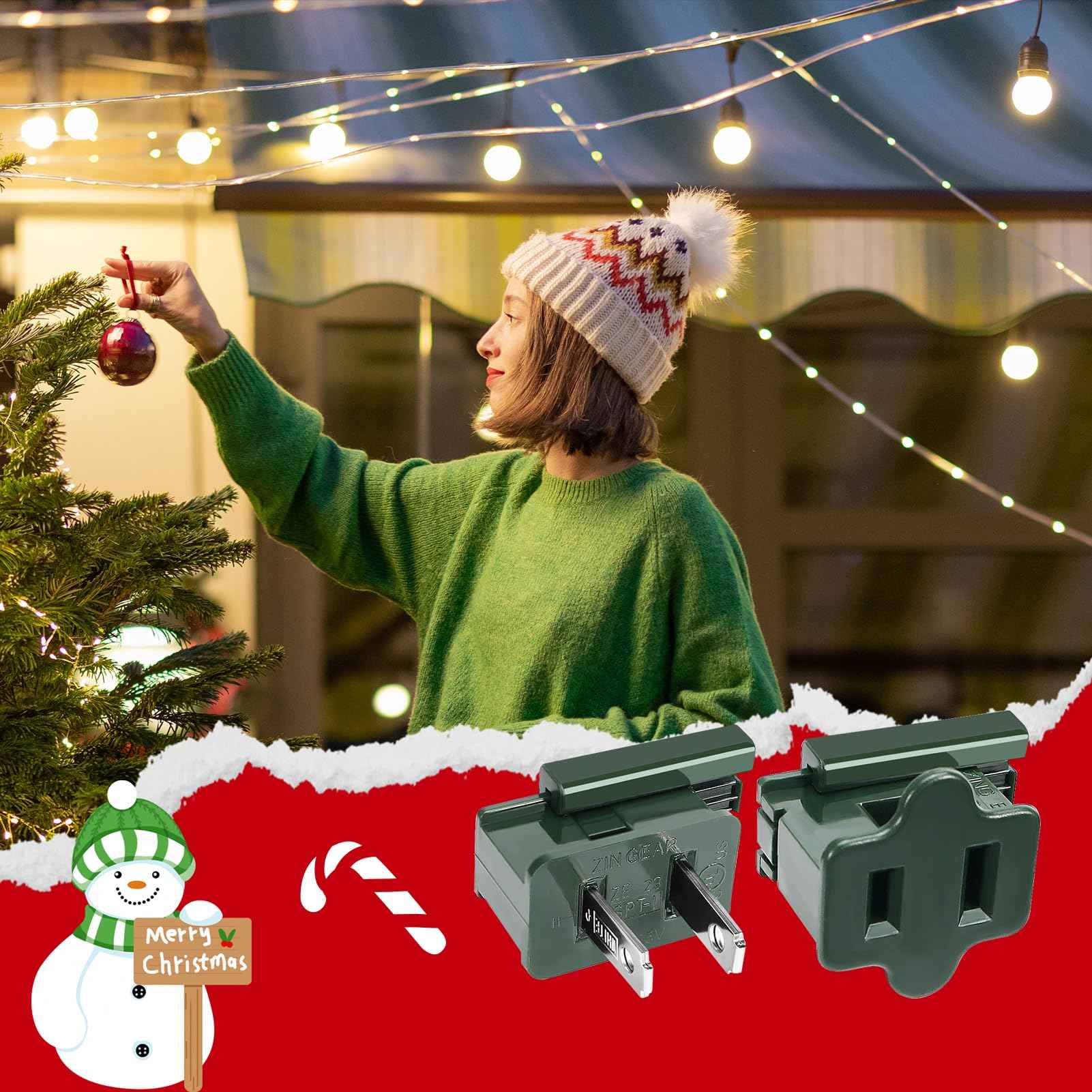 30PCS SPT-1 Christmas Female and Male Light Slip Plug Electrical Vampire Plug Zip 15 Male and 15 Female Gilbert Plugs Set, Christmas Light Plugs Ends for Outdoor Xmas Holiday Party