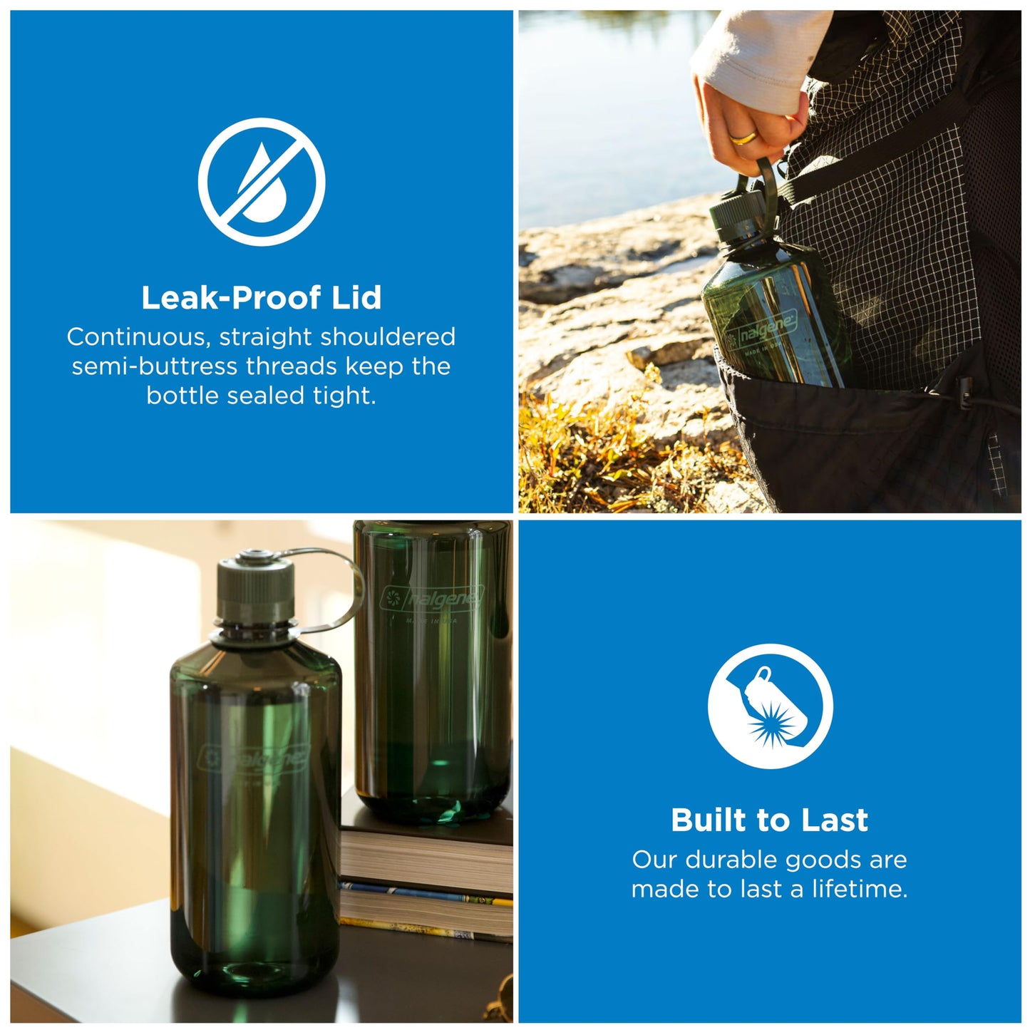 Nalgene 32 oz Narrow Mouth Water Bottle, Jade
