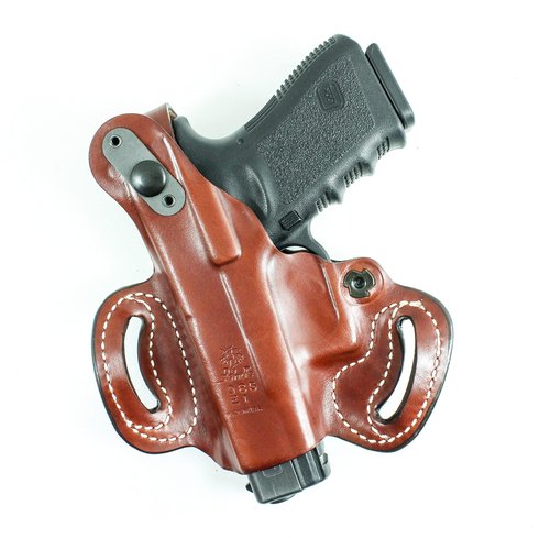 DeSantis Thumb Break Mini Slide OWB Holster - Leather Holster, Made to Fit Cocked & Locked Standard 1911 3""-5"" Models from COLT, S&W, SIG SAUER, Kimber, Springfield & Others - Right Hand Draw, Black