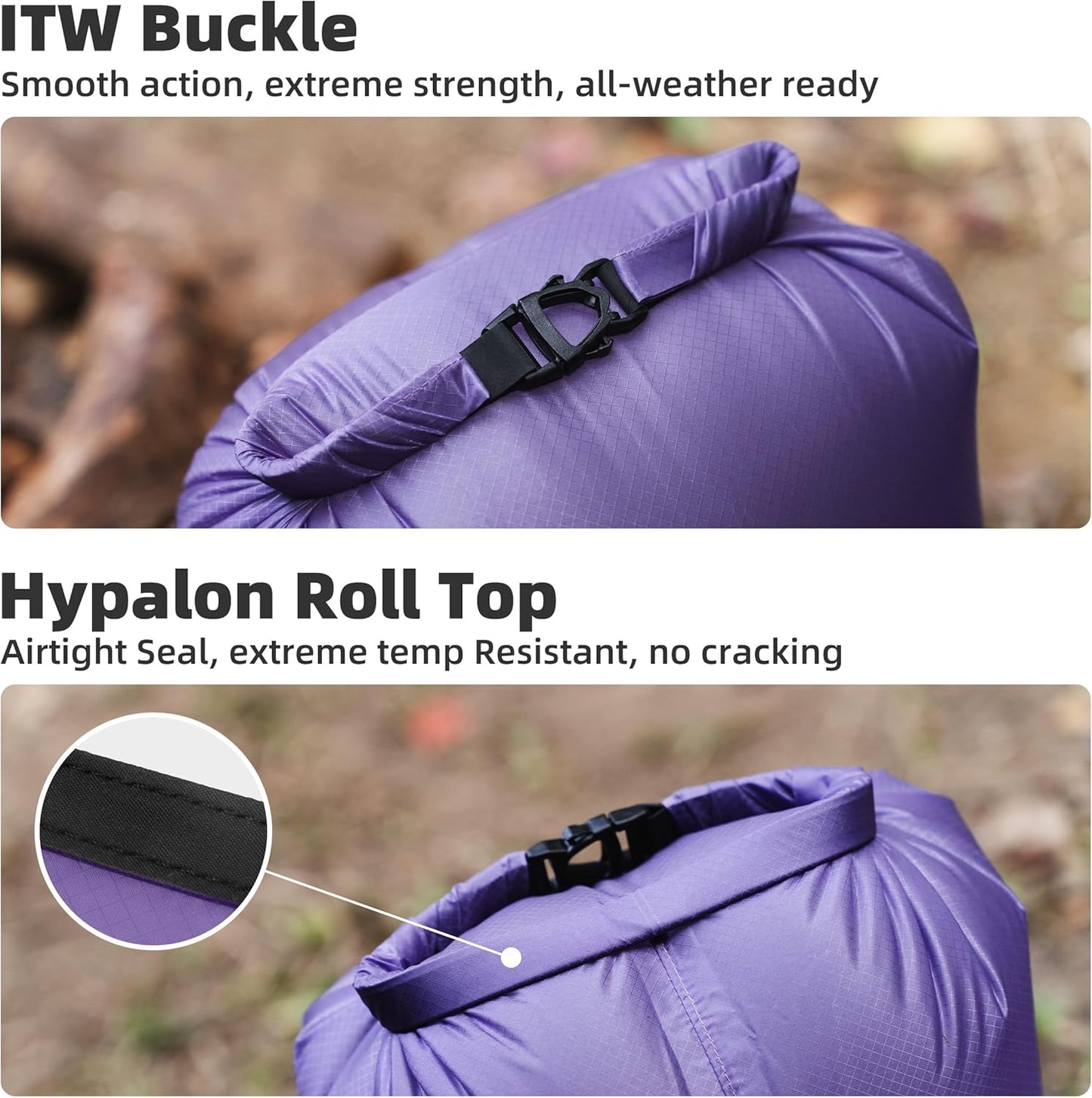 Thous Winds Waterproof Dry Bag - 12L Lightweight Roll Top Storage Sack for Travel & Outdoor Activities