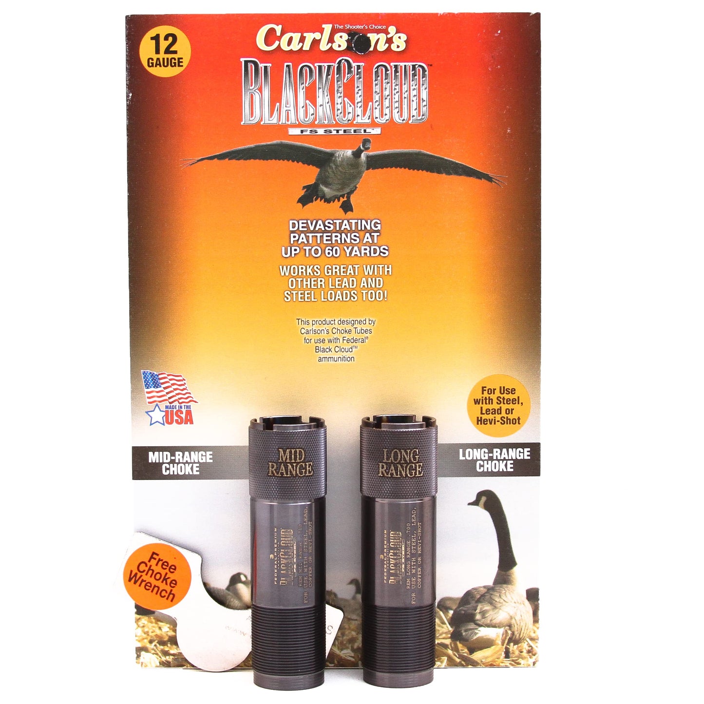 Carlson's Choke Tubes 12 Gauge for Remington [ 2 Pack | Mid Range & Long Range Diameter ] Titanium-Coated Steel | Black Cloud Waterfowl Choke Tube | Made in USA