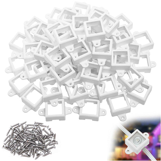 Shupakul 40 Pcs H705 LED Light Mounting Bracket Clip,Waterproof H705 LED Lights Mount Set with 80 Screws,Screw Mounting White Square Light Brackets for Outdoor Installation