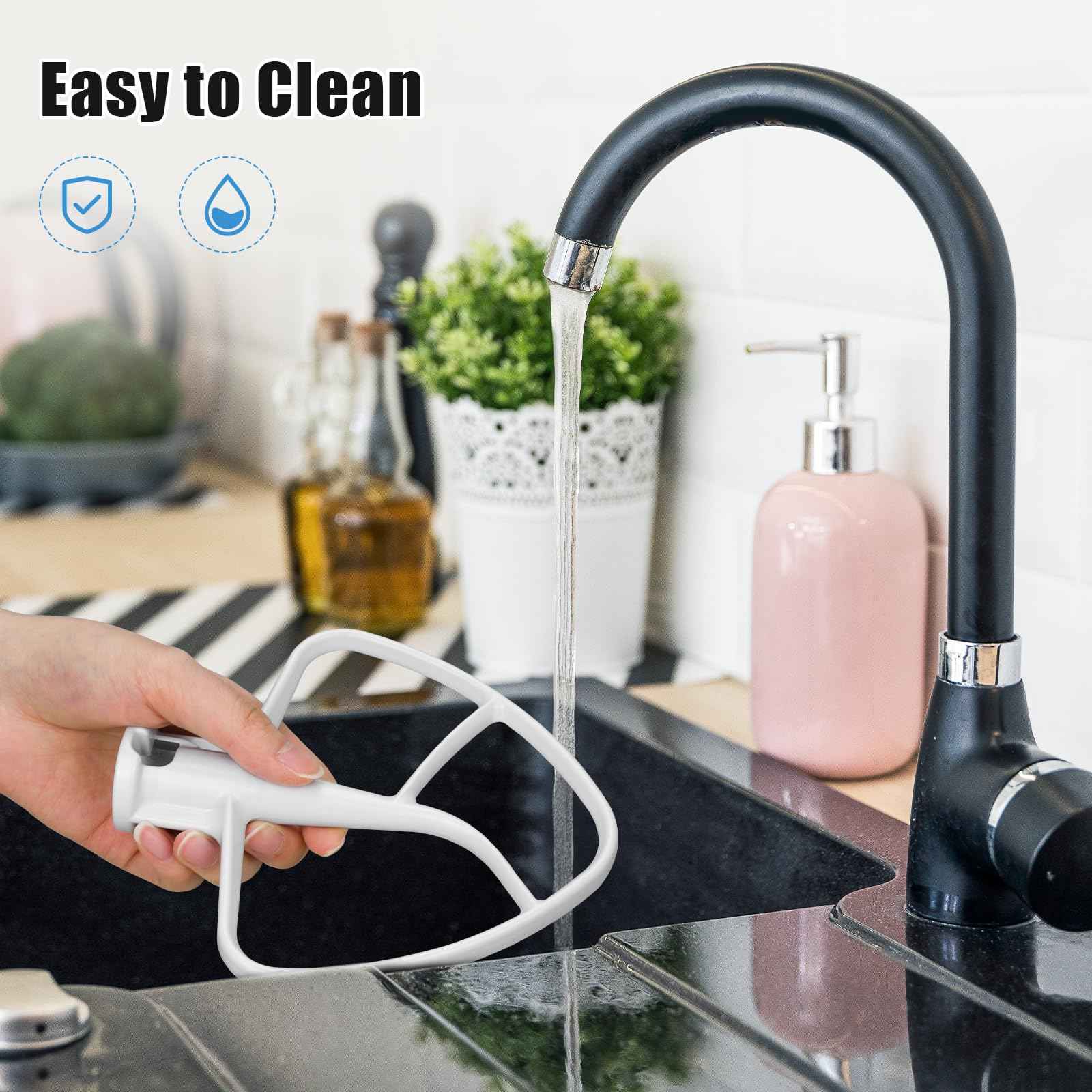 K45B Coated Flat Beater for KitchenAid 4.5-5 Qt Mixer Paddle Attachment Flat Beater Fits Stand Mixer Bowls For KitchenAid 4.5-5 Quart Bowls, Kitchenaid Paddle Attachment