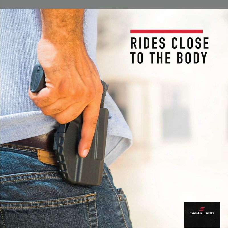 Safariland 6378, ALS Concealment Paddle and Belt Loop Combo Holster, Fits: Glock 17, 22, 31, Black - STX Plain, Right Hand