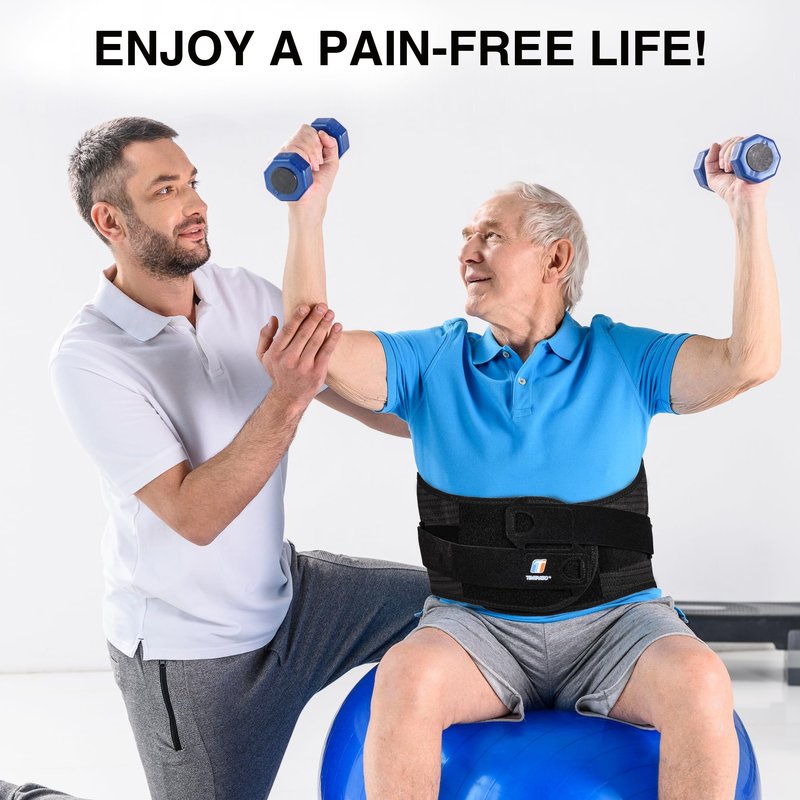TIMTAKBO 11inch Height Back Brace for Lower Back Pain Relief,9X Power Back Support Brace for Men, Women with Removable Ergonomic Bionic Vertebra Plate, for Herniated Disc, Sciatica, Scoliosis（Large）