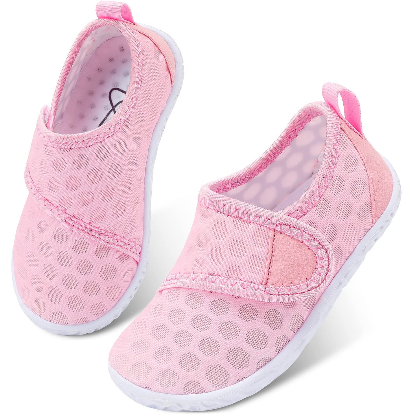 LeIsfIt Kids Water Shoes Toddler Girls Boys Swim Shoes Outdoor Quick-Dry Breathable Aqua Socks for Beach Pool Surf, Pink, 13 Little Kid