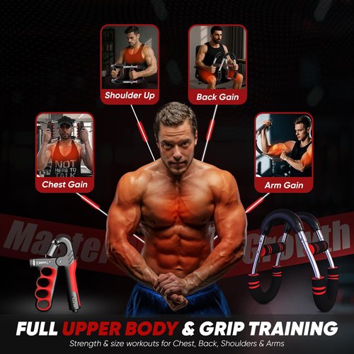 LuxUltra Twister Arm Trainer Chest Workout Equipment for Men & Women, Adjustable 40-130 lbs Chest and Arm Trainer, Home Gym Strength Trainer with Hand Grip Strengthener