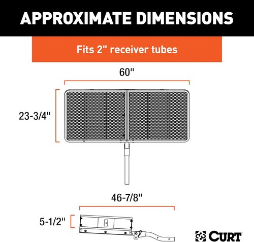 CURT Cargo Carrier - 500 lbs Capacity Hitch Basket | 60" x 23.5" x 5.5" | Fits 2" Receiver