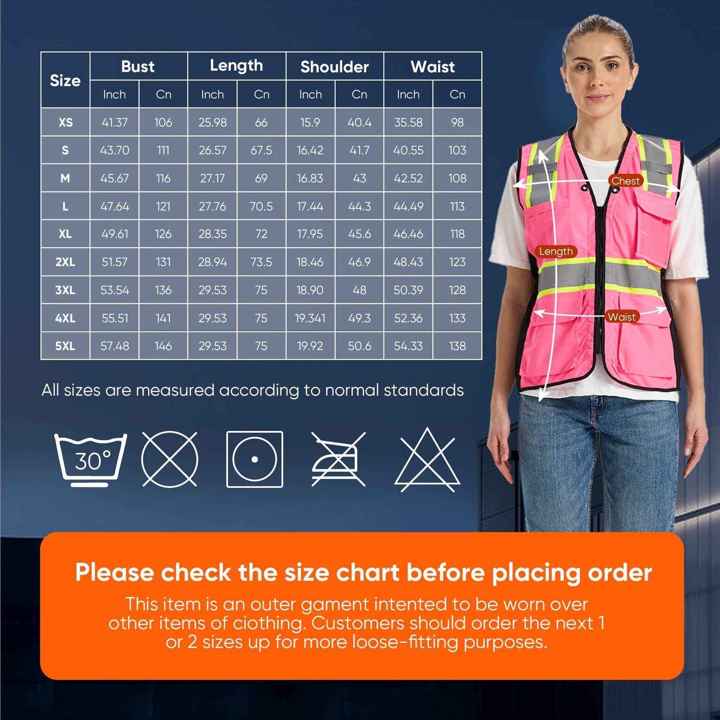Hi Vis Safety Vest for Women,Working Drawstring waist Construction Vest with Pockets and Zipper,Womens Safety Vest,ANSI Type R Class2