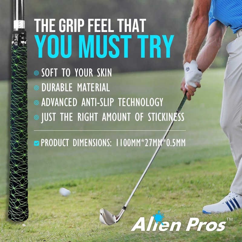 Alien Pros Golf Grip Wrapping Tapes - Innovative Golf Club Grip Solution - Enjoy a Fresh New Grip Feel in Less Than 1 Minute New Style (16-Pack Rainy Days)