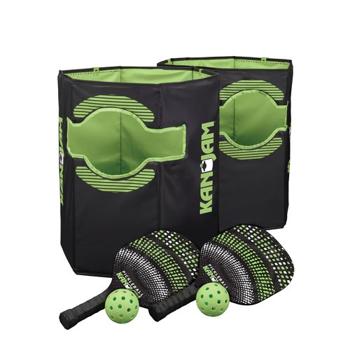 Kan Jam Pack 'N Go Pickleball Set - Black & Green, 4-Player - Easy Setup & Portable for Outdoor Play - Built-in Scoring - Ideal Sports and Outdoors Gift Set