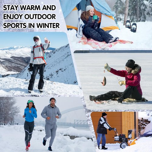 Heated Socks for Men - 5V5000mAh Rechargeable Battery Heat Up to 9 Hours/Foot Sole&Instep Heating/4 Heating Levels/Suitable for Winter Skiing Hunting Camping Hiking Cycling