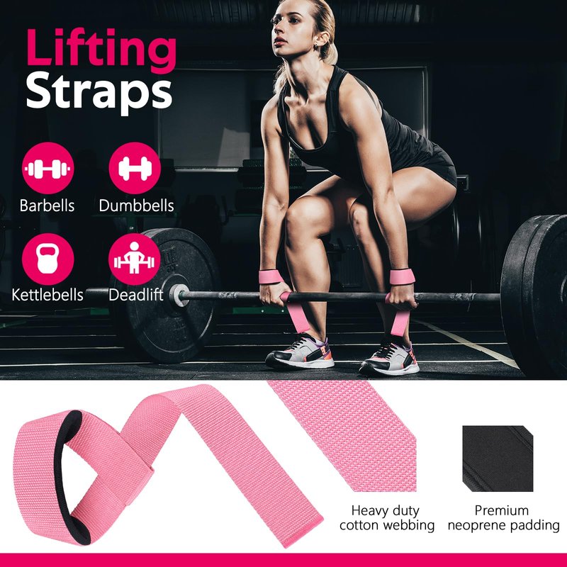 WALITO 8Pcs Barbell Pad Set for Hip Thrust - Squat Pad,Gym Accessories for Women with Bar Bad,Bench Press, with Gym Ankle Straps,Resistance Bands for Working Out,Lifting Strap,Carry Bag
