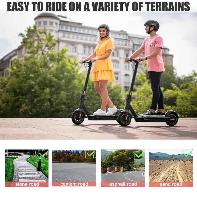YBang 60/70-6.5 tubeless tire with valve for Segway Ninebot Max G30 / G30P / G30LP electric scooter solid rubber tires 10-inch anti-slip explosion-proof tires (1 Pce)
