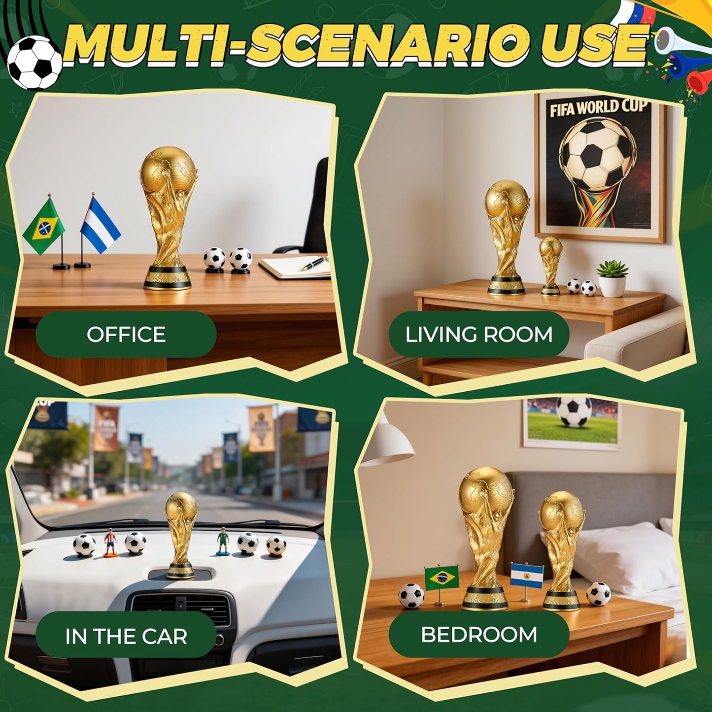 World Cup Trophy Replica 2026 - Mini PVC Souvenir & Decoration for Football Fans