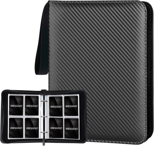 GERMUN Premium Zip Trading Card Binder - 4 Pocket Collector Album for MTG, TCG & Sports Cards (Black)