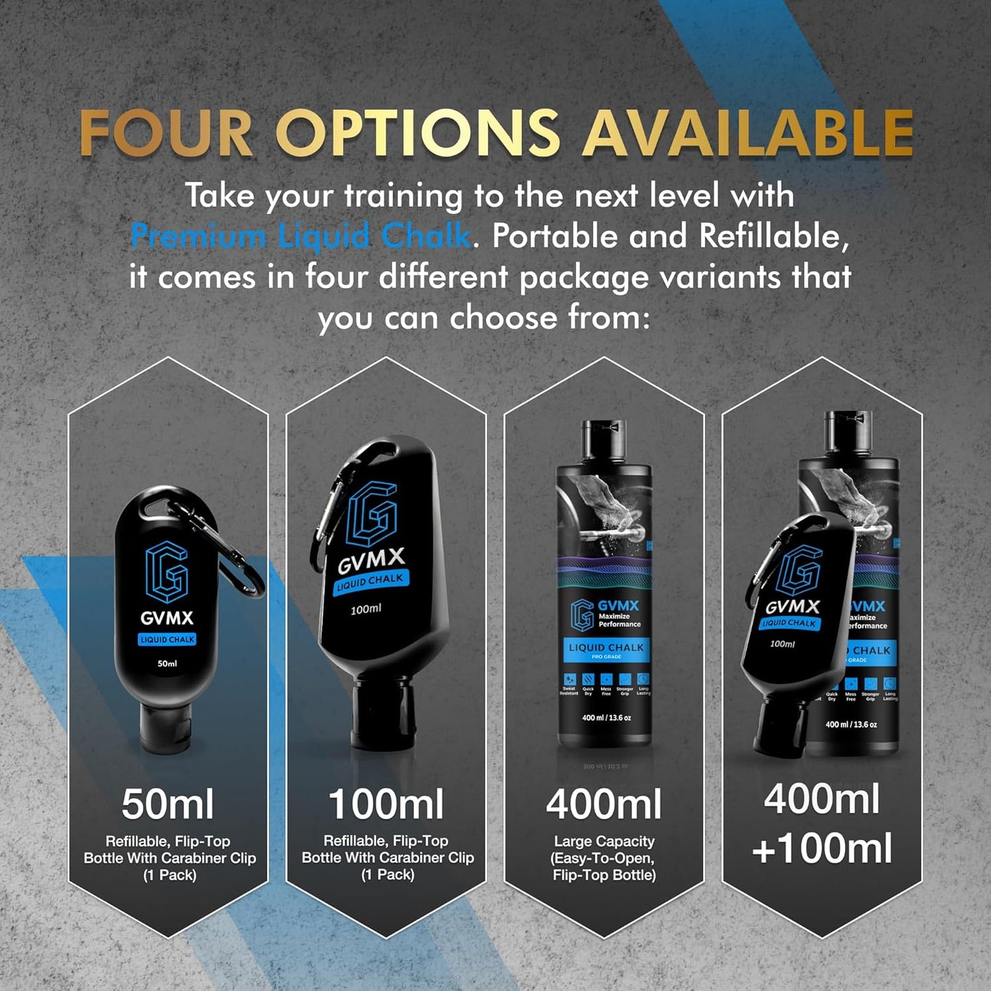 Premium Liquid Chalk by Superior Grip - Long Lasting, Mess-Free Gym Chalk for Weightlifting & Climbing | 50ML/100ML/400ML