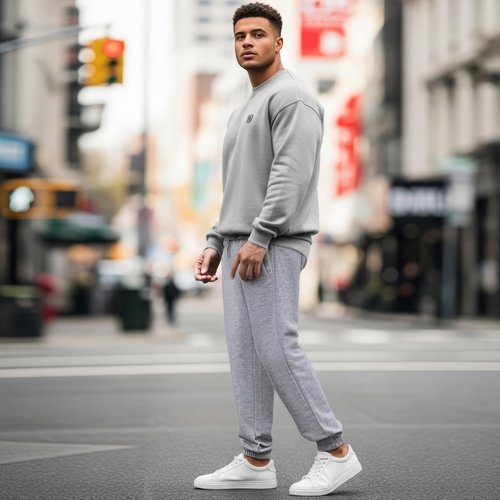 BRXL Sweatpants for Men 3 Pockets Athletic Training Track Joggers Stretch 29" Inseam Ankle Length Grey