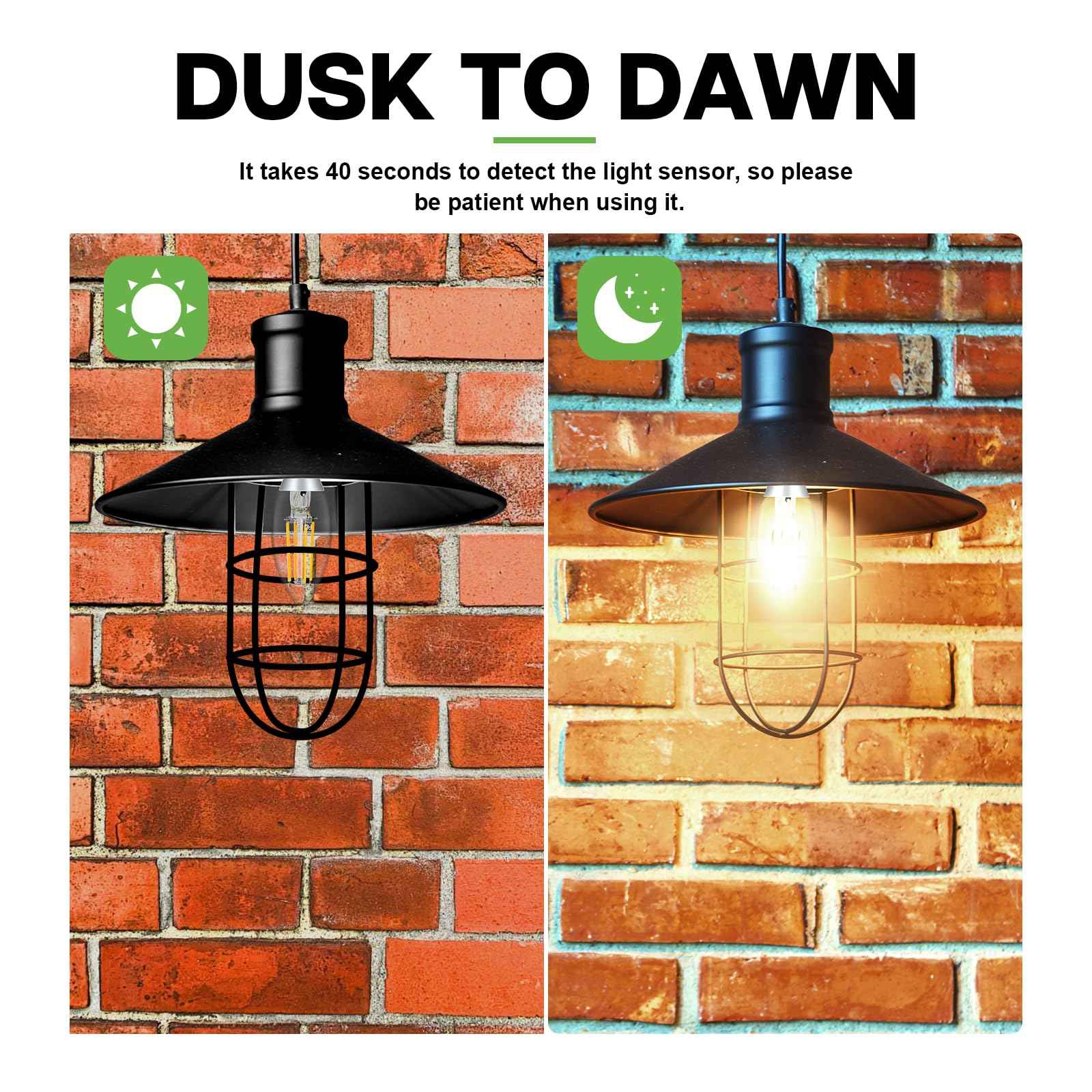 Eastiya Dusk to Dawn Light Bulbs Outdoor: 5W Equivalent 40W, Candelabra B11 Light Bulb, 3000K Warm White, Edison LED Bulbs E12 Base, Lighting Sensor, Auto On/Off for Porch Patio Garage, 6 Pack