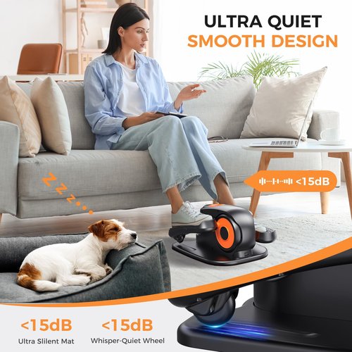 GUGTTR Under Desk Elliptical Machine, 2-in-1 Electric Leg Exerciser for Seniors, Quiet & Compact Pedal Exerciser with Remote, 12 Speed Elliptical Exercise Machine for Home Office