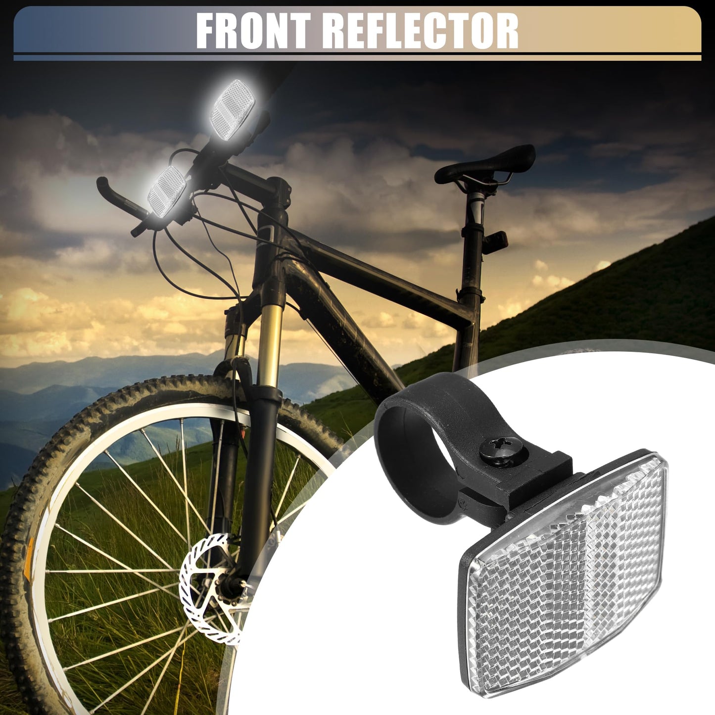 X AUTOHAUX Bike Reflectors 2.13"x1.57" Bicycle Warning Reflector Bike Accessories Plastic White