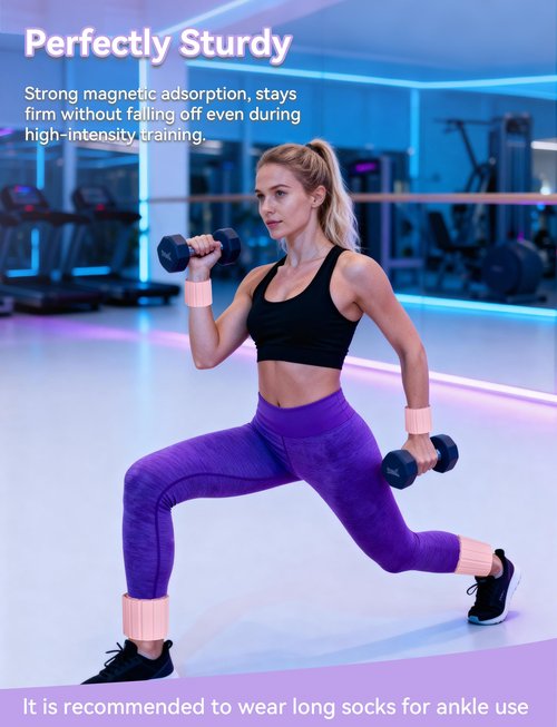 Redlake Weighted Bangles, Wrist Weights & Ankle Weights 2 Packs – Adjustable, Silicone Waterproof, Non-Slip, Easy Wear for Women & Men | 2 lbs (1 lb Each) Weighted Arm Bands for Pilates, Yoga, Running & Walking