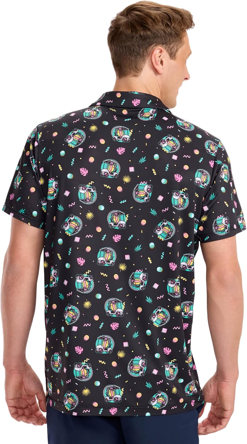 Tipsy Elves Men's Golf Shirt - Performance Polo with 4-Way Stretch & Quick Dry Fabric - Athletic Fit