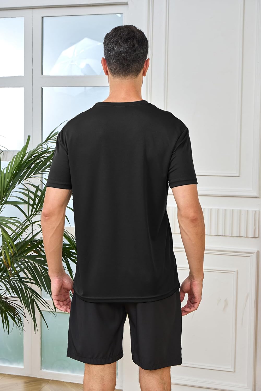 Skiennix Men's Athletic Quick-Dry Crew Neck T-Shirts - 5 Pack for Running & Gym Workouts