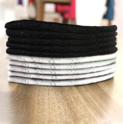 Kapobia Kufi Hats for Men, Muslim Clothes for Men,%100 Breathable Skull Beanie, Crochet Cap, Handicraft Taqiyah, Cufi, Kufe (10 Pieces, White-Black)